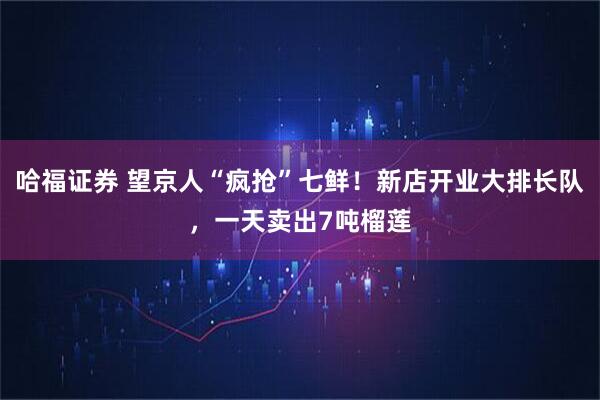 哈福证券 望京人“疯抢”七鲜！新店开业大排长队，一天卖出7吨榴莲
